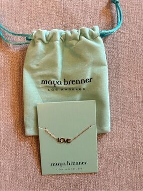 Maya Brenner Rose Gold LOVE Pendant Necklace - Pink